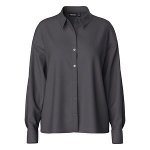 Pieces Womens/Ladies Relaxed Fit Long-Sleeved Shirt / Magnet